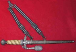 Nazi Luftwaffe 2nd Model Officer’s Dagger with Deluxe Hangers and Portapee...$495 SOLD