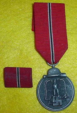 Nazi Eastern Front Medal with Matching Ribbon Bar...$50 SOLD