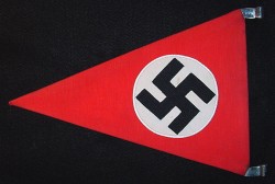 Nazi Swastika Vehicle Pennant in RZM-Marked Frame...$475 SOLD