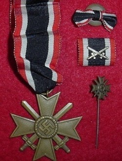 Nazi War Service Cross 2nd Class with Swords Medal Set...$135 SOLD