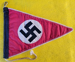 Nazi Swastika Double-Sided Car Pennant with Metal Clip...$125 SOLD