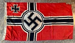 Nazi Reich Battle Flag by Geitel & Co. Berlin with Halyard Rope Loops...$350 SOLD