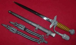 Nazi Luftwaffe Officer’s Dagger by Carl Julius Krebs with Hangers and Portapee...$675 SOLD