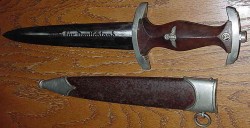 Nazi SA Dagger by Gebr. Bohme with "Sa" Gau Marked Crossguard...$400 SOLD