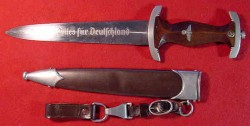 Nazi SA Dagger by Josef Wolf with Hanger Clip and Belt Loop...$595 SOLD