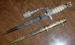 Nazi Kriegsmarine Officer’s Dress Dagger by Eickhorn with Portapee...$750 SOLD