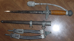 Nazi Luftwaffe Officer's Dagger by Robert Klaas with Hangers and Portapee...$375 SOLD