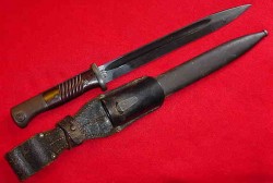 Nazi K98 Rifle Bayonet "43ffc" with Matching Numbers and Leather Frog...$265 SOLD