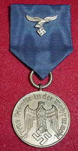 Nazi 12-Year Armed Forces Long Service Medal with Luftwaffe Device...$100 SOLD