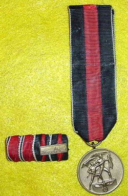 Nazi Czech Annexation Medal with Two-Ribbon Bar...$65 SOLD