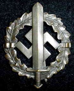 Nazi SA Bronze Sports Badge with Serial Number (missing catch)...$65 SOLD