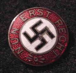 Nazi “Nun Erst Recht” Enameled Badge...$70 SOLD
