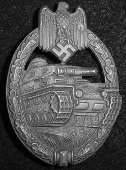 Nazi Silver Tank Assault Badge by Friedrich Linden...$225 SOLD