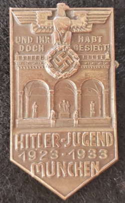 Nazi 1933 Hitler Youth Munich Badge...$95 SOLD