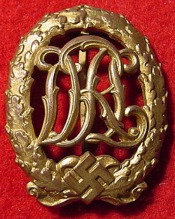 Nazi DRL Sports Badge in Gold...$150 SOLD