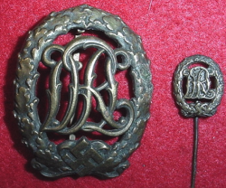 Nazi DRL Sports Badge in Bronze with Stickpin...$95 SOLD