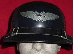 Nazi Luftschutz "Gladiator-Style" Helmet with Liner and Chin Strap...$350 SOLD