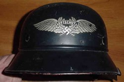 Nazi Luftschutz Helmet with Liner and Chinstrap...$295 SOLD