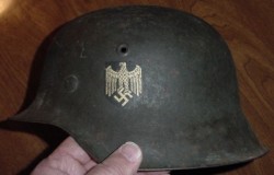 Nazi Army M42 Single Decal Combat Helmet with Partial Liner...$395 SOLD