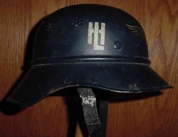 Nazi Luftschutz “Gladiator-Style” Helmet with Scarce Factory Marking...$350 SOLD
