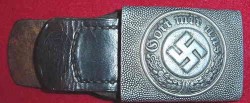 Nazi Police EM Belt Buckle with Leather Tab...$150 SOLD