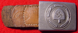 Nazi RAD EM Belt Buckle with Leather Tab...$125 SOLD