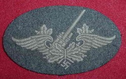 Nazi Luftwaffe Flak Artillery Personnel Patch...$65 SOLD