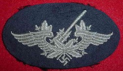 Nazi Luftwaffe Flak Artillery Trade Badge...$65 SOLD
