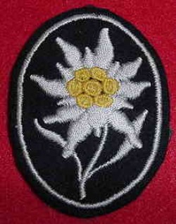 Nazi Waffen-SS Eidelweiss Mountain Troops Sleeve Patch...$85 SOLD