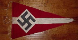 Nazi Hitler Youth Pennant with Pole Ties...$150 SOLD