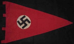 Nazi Swastika Double-Sided Pennant with Cloth Pole Tabs...$115 SOLD