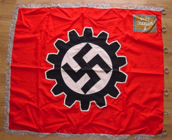Nazi DAF Ortsgruppe Level Unit Flag with Rings...$675 SOLD
