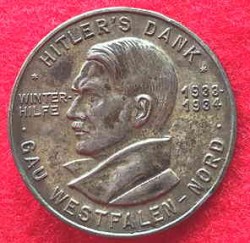 Nazi WHW 1933-1934 “HITLER’S DANK” Badge...$48 SOLD