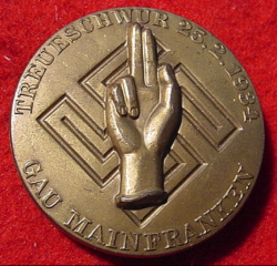 Nazi "Pledge of Allegiance" to the Third Reich Badge...$65 SOLD