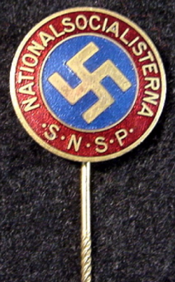 Rare Swedish Nazi National Socialist SNSP Party Stickpin Badge...$225 SOLD