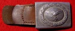 Nazi Luftwaffe EM Belt Buckle with Leather Tab by J C Maedicke of Berlin...$95 SOLD