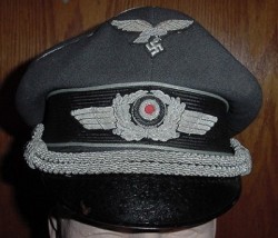 Nazi Luftwaffe Officer's Visor Hat...$350