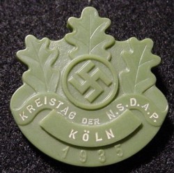 Nazi 1935 Köln "Kreistag der NSDAP" Badge...$35 SOLD