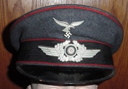 Nazi Luftwaffe Flak Artillery EM Visor Hat...$219 SOLD