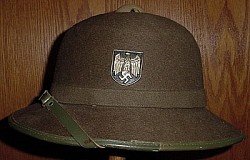 Original Nazi "Afrika Korps" Tropical Pith Helmet Dated 1942...$325 SOLD