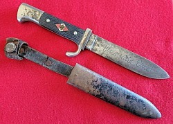 Nazi Hitler Youth Transitional Knife with Motto by Robert Klaas Dated 1936...$475 SOLD