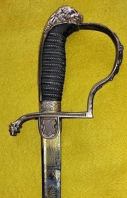 Imperial German Saxony Train Officer's Damascus Sword by Clemen & Jung...$950 SOLD