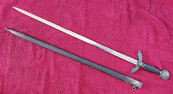 Nazi Luftwaffe Officer's Sword by Weyersberg with Early Nickel Fittings and Flieger School Markings...$875 SOLD