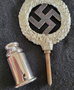 Nazi NSDAP Flag Poletop with Removable Base...$875 SOLD