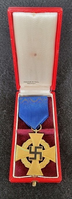 Nazi 40-Year Faithful Service Cross by Deschler with Case...$140 SOLD