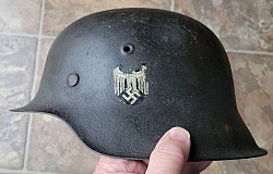Nazi Army M42 Single Decal Helmet with Liner...$550 SOLD