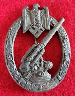 Nazi Army Flak Badge by Hermann Aurich of Dresden...$250 SOLD