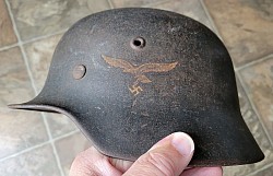 Nazi Luftwaffe M40 Single Decal Helmet with Partial Liner...$475 SOLD