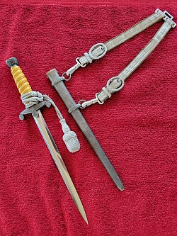 Nazi Army Officer's Dress Dagger by Alcoso with Hangers and Portapee...$725 SOLD