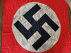 Nazi Vehicle ID Flag Signed by GI Soldiers of the 2nd Platoon, B Company 743 Tank Bn...$875 SOLD